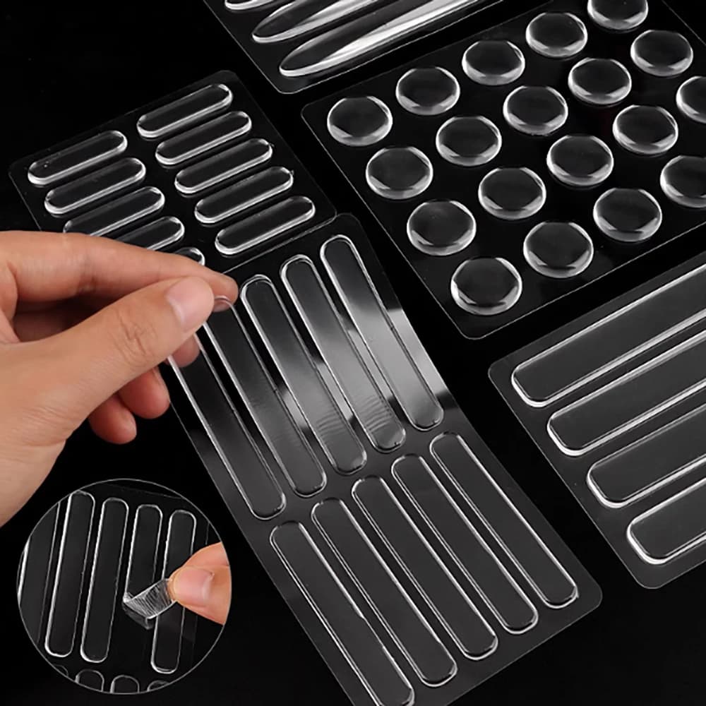 Self-adhesive Oval Silicone Anti-collision Strip without trace adhesive soft transparent door handle cushioning protective mat