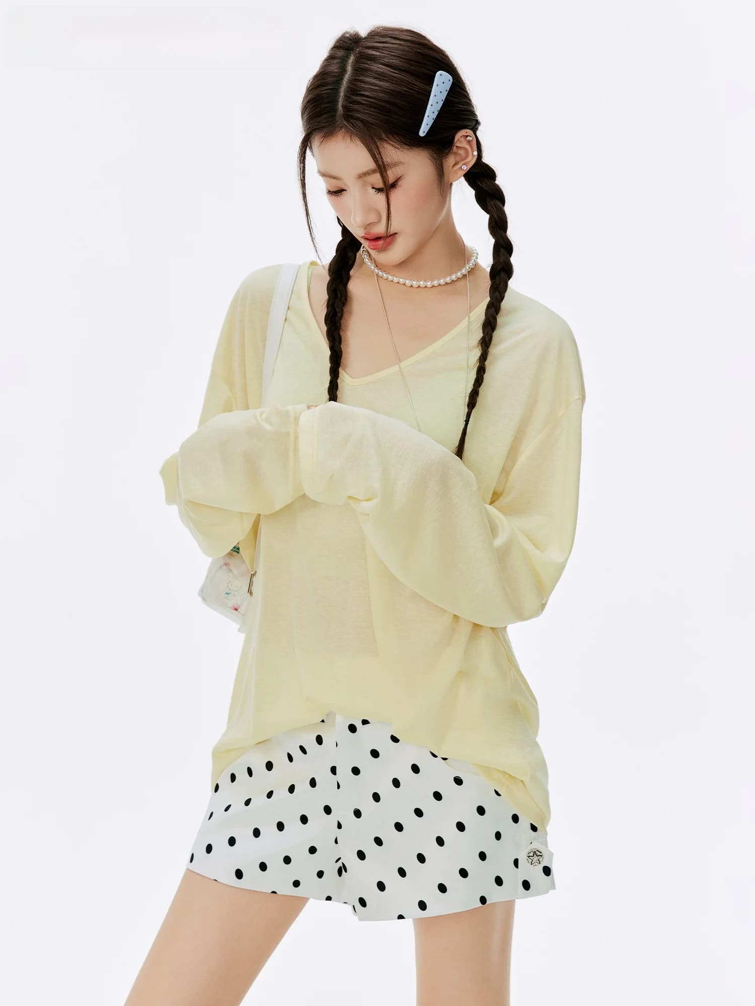 Loose Long Sleeve Linen T-Shirt Women's Casual Summer Trendy Sun Protection Cover up Top Korean Style Universal Fit Spring Kn...