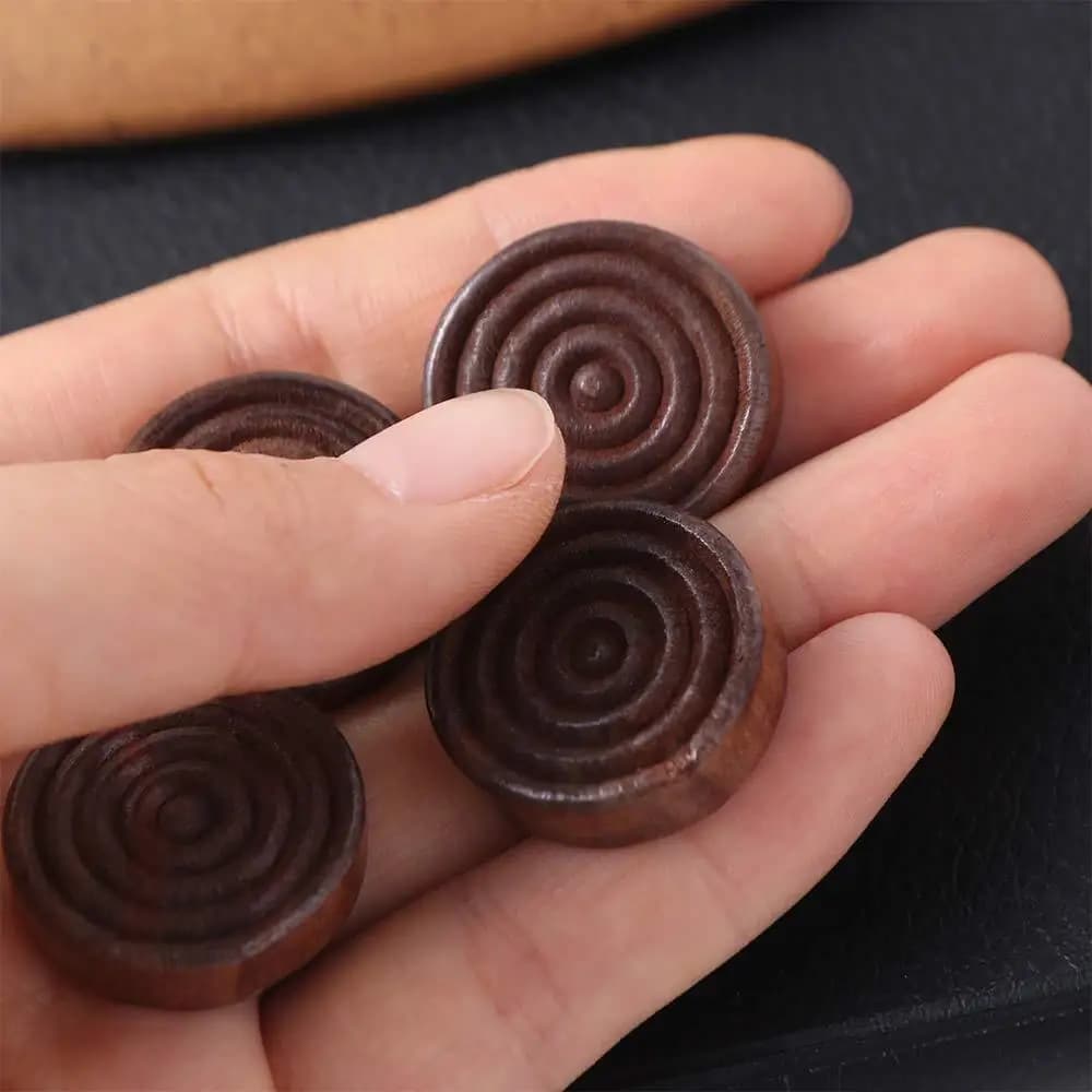 Set di 24 Pezzi per Dama Internazionale, Accessori per Gioco degli Scacchi Educativi, Pezzi Rotondi in Legno per Dama