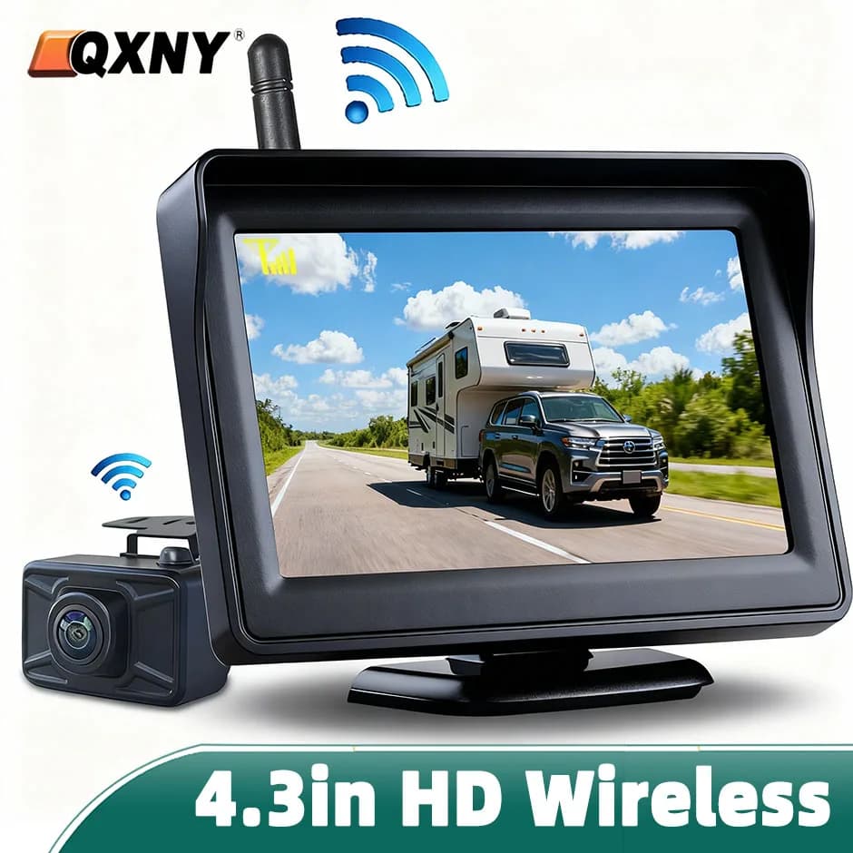 4.3" Wireless 4.3" Background Camera HD Back Night Vision Truck Parking Support 24V/12V Bus Vehicle RV..