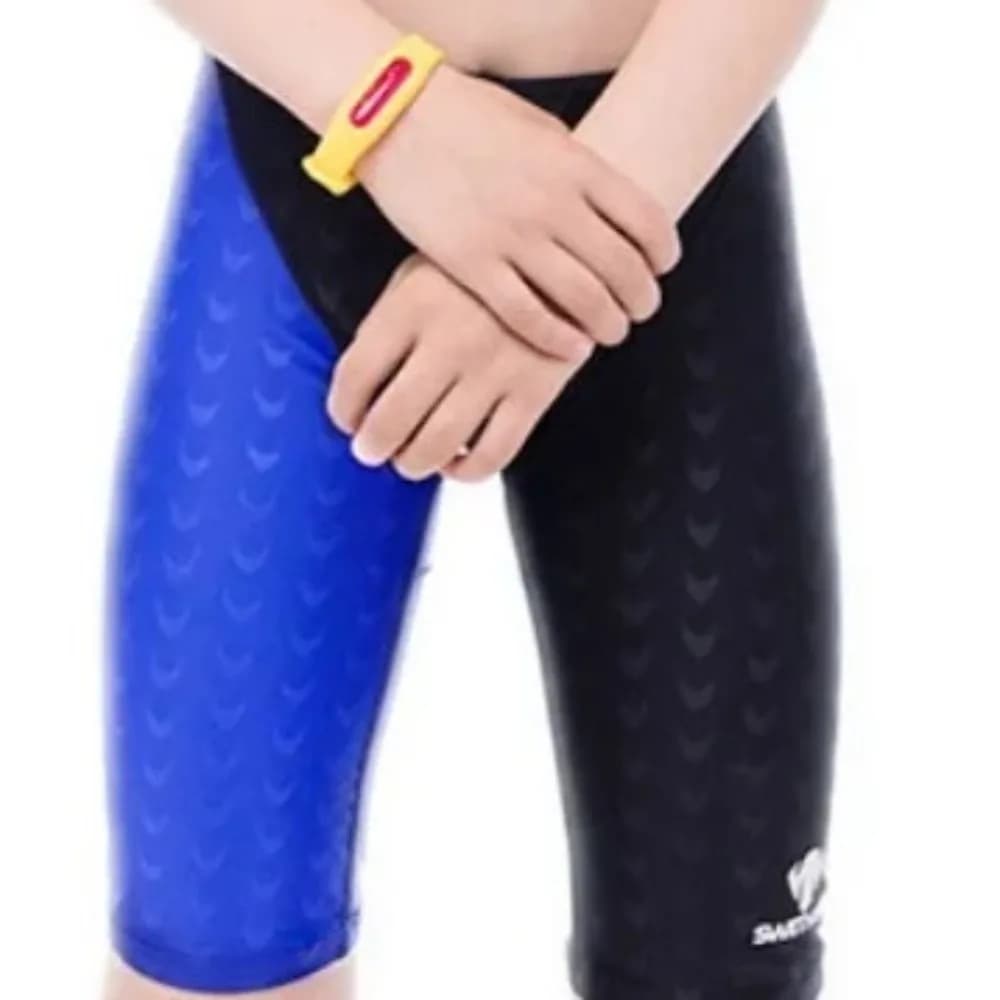 Fanceey Professional Sharkskin Fabric Children's Swimming Trunks Medium and Large Children's Shorts Competition Training