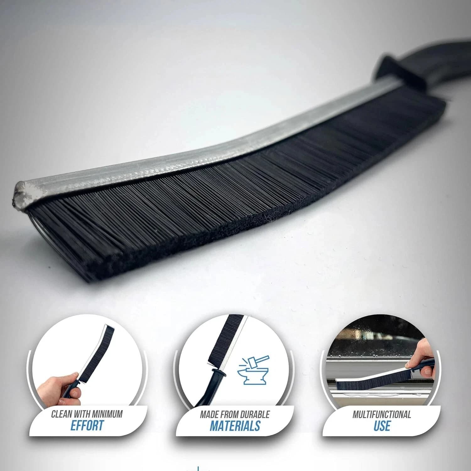 Ultra-Slim Crevice Cleaning Brush (1-5 Pcs) - Hard Bristle Gap Brush with Angled Handle, Deep Detail Scrubber Tool for Bathroom Tile Joints, Window Tracks, Grooves & Kitchen Sink