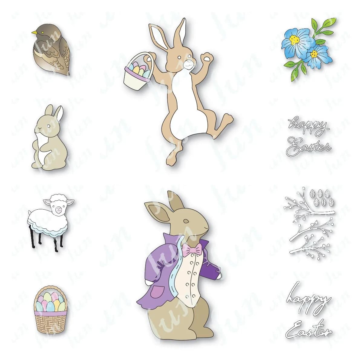Happy Easter Layered Bunny Metal Cutting Dies set per fai da te fare biglietti di auguri Scrapbooking forniture stampi per decorazioni