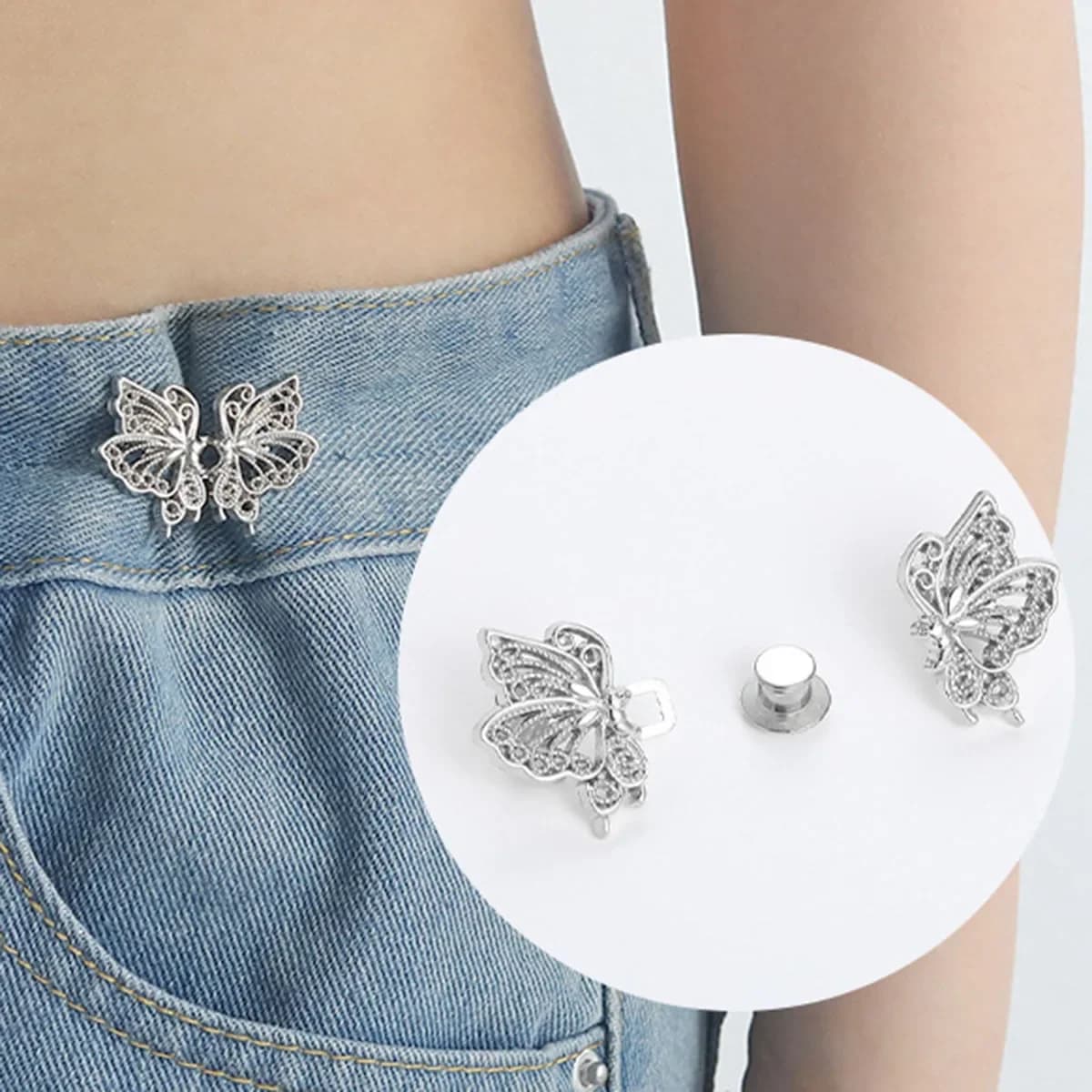Bottoni jeans Clip regolabili per pantaloni Gonne Tenditore in vita Fibbia Bottone a pressione Regolatore Bottone a farfalla Forniture per abbigliamento