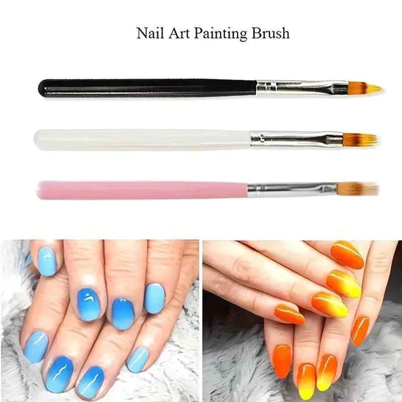 3-18Pcs Nail Art Brush Lace Ombre Design Acrylic Nail Gradient Pen DIY UV Gel Painting Drawing Flowers Manicure Salon Tool
