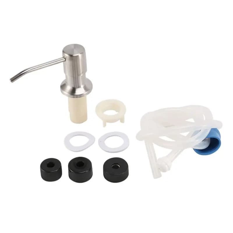 A01F-3X Soap Dispenser For Kitchen Sink Built In Countertop Soap Dispenser Pump Head With 46 Inch Extension Tube Kit (Silver)
