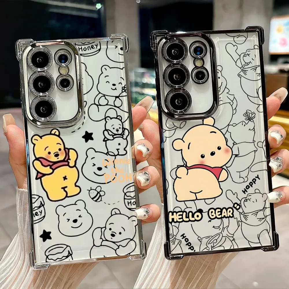 Simpatica custodia in silicone Winnie The Pooh per Samsung Galaxy S26 S25 S26Ultra Edge S24 S23 S22 Plus S21 Ultra FE Cover posteriore per telefono