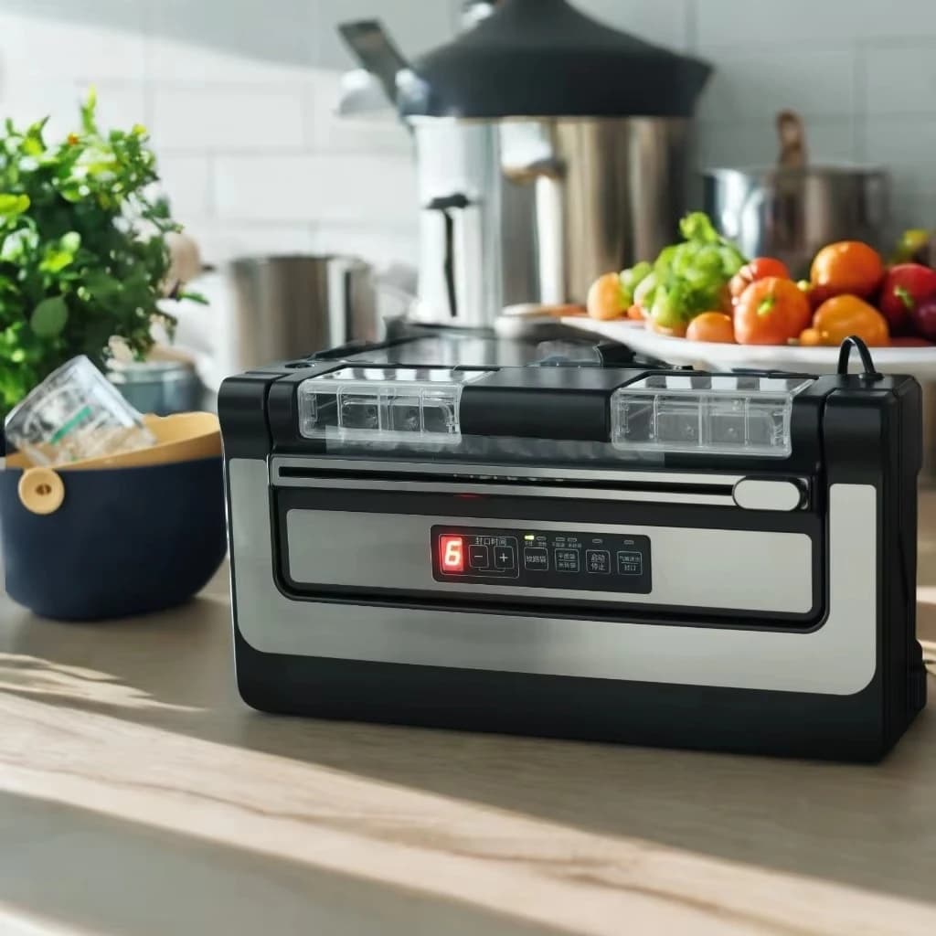 Sigillatrice sottovuoto elettrica commerciale da 300 mm Sigillatrice automatica per alimenti in plastica per uso domestico in auto da cucina all'aperto