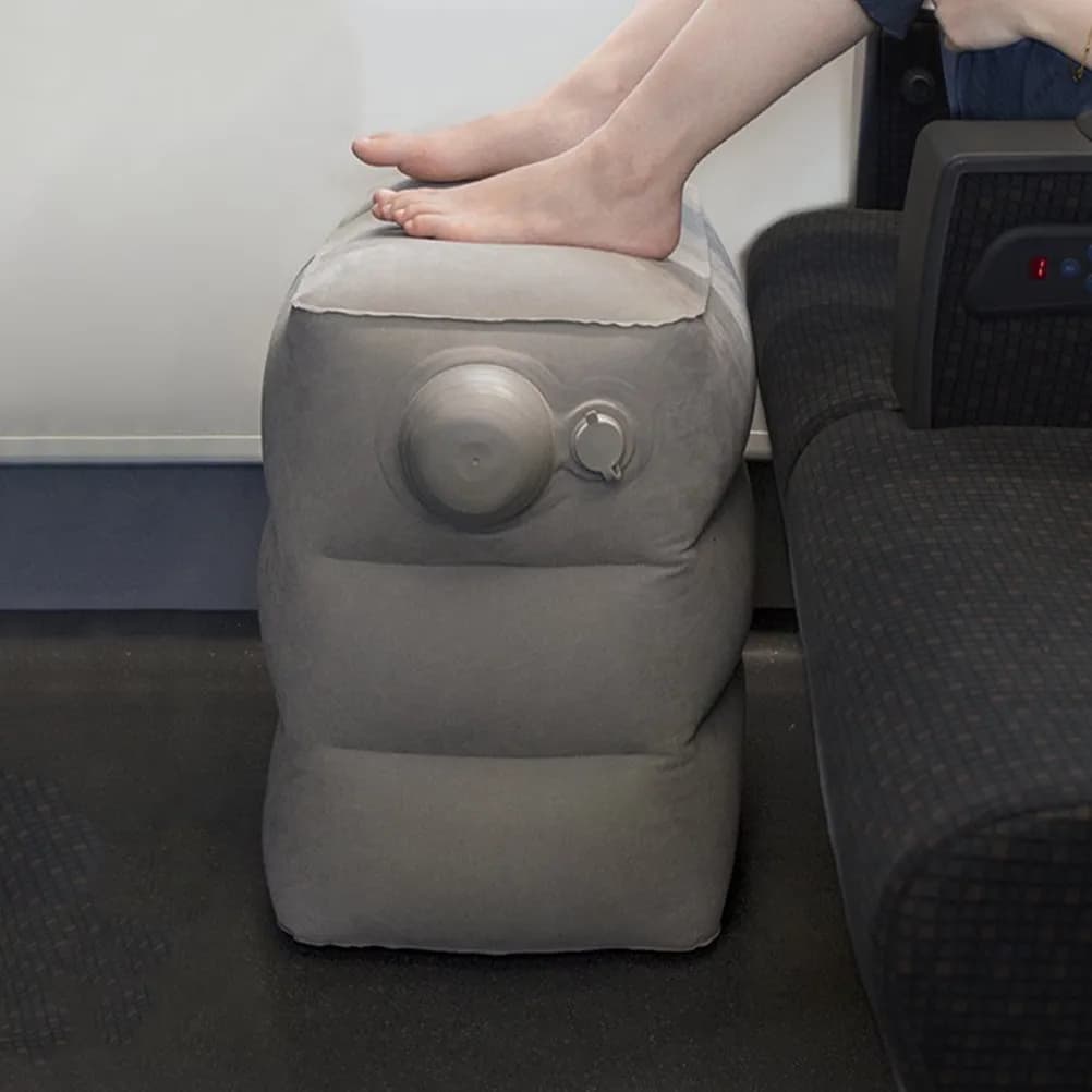 Cuscino Gonfiabile da Viaggio per Poggiapiedi, per Uso in Aereo, Auto e Ufficio, Supporto per Gambe, Miglioramento della Circolazione e Riduzione del Gonfiore