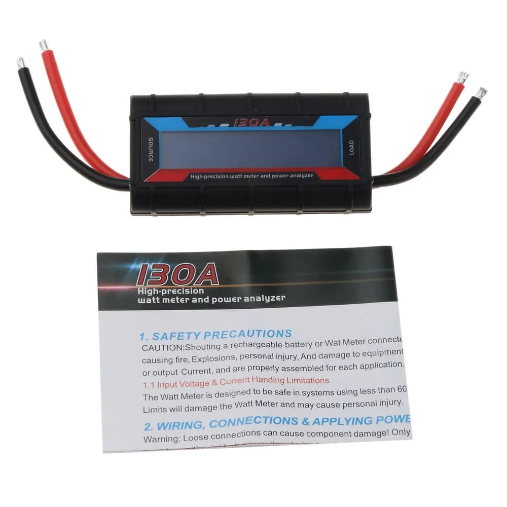 Misuratore di potenza e analizzatore di potenza da 130 A ad alta precisione con LCD retroilluminato per parti di droni e aeroplani RC