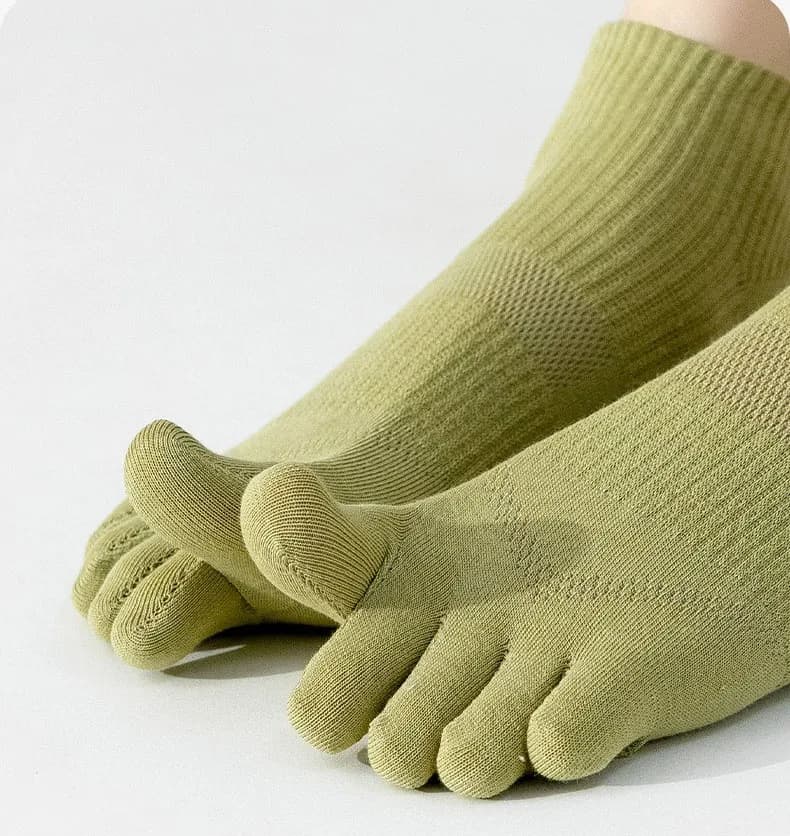 Calzini estivi a cinque dita per donna Calzini sottili in rete traspirante con punta divisa Calzini femminili alti elastici Calzino corto sportivo casual