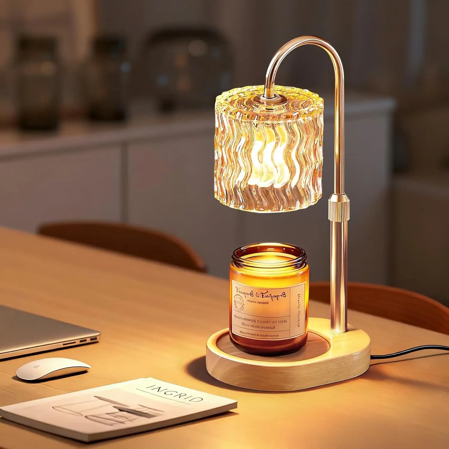 Adjustable Scaldacera Lamp with Timer, Staircase for Home Decorations and Festive Gifts