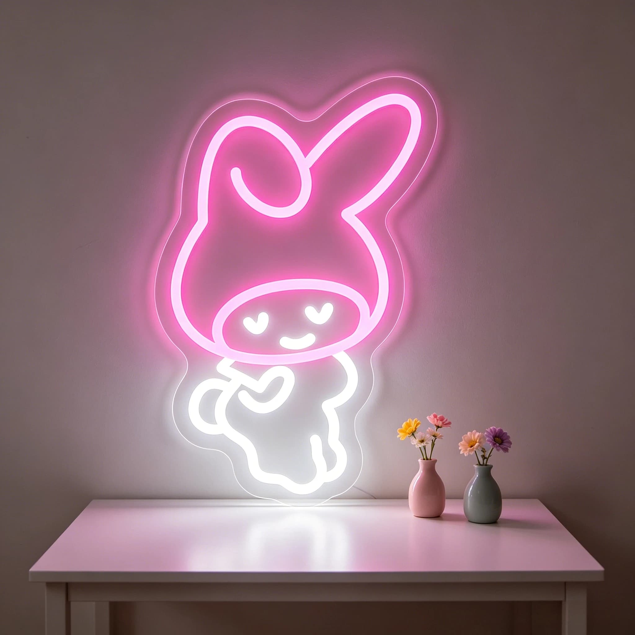 Insegna al Neon My Melody per Decorazione Parete Camera Ragazza, Luce LED Neon USB Dimmerabile per Matrimoni, Feste, Compleanni, Soggiorno, Camera da Letto