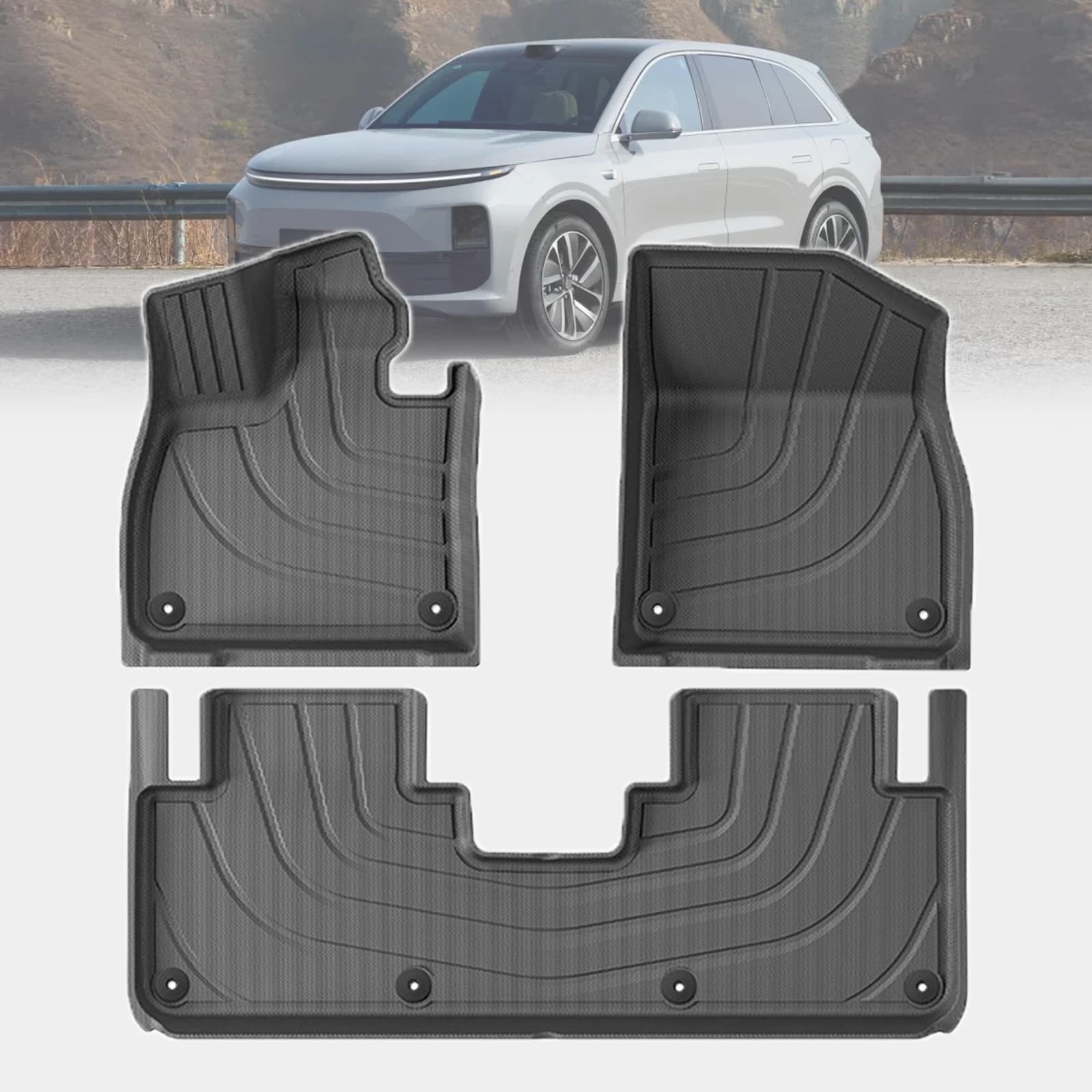 Tappetini Auto Antipolvere Facili da Pulire in TPE Antiscivolo per Li Auto Lixiang L6 Pro/Max 2024-2026 - Accessori Interni