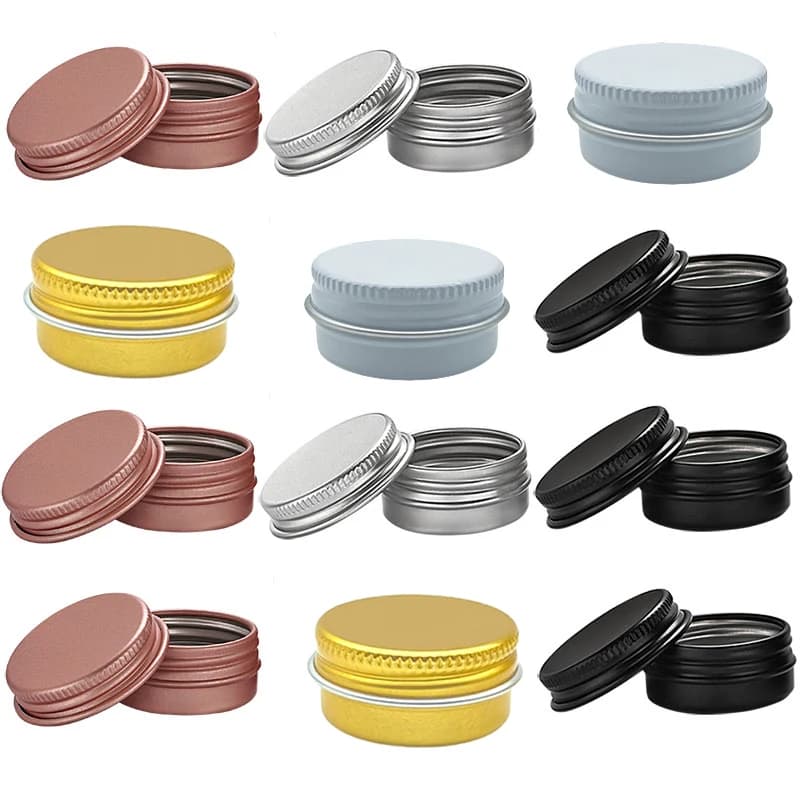 5 pieces 5g 10g aluminum tin jar for cream balm candle for nails container cosmetic bottles reusable tea cans metal candle jars