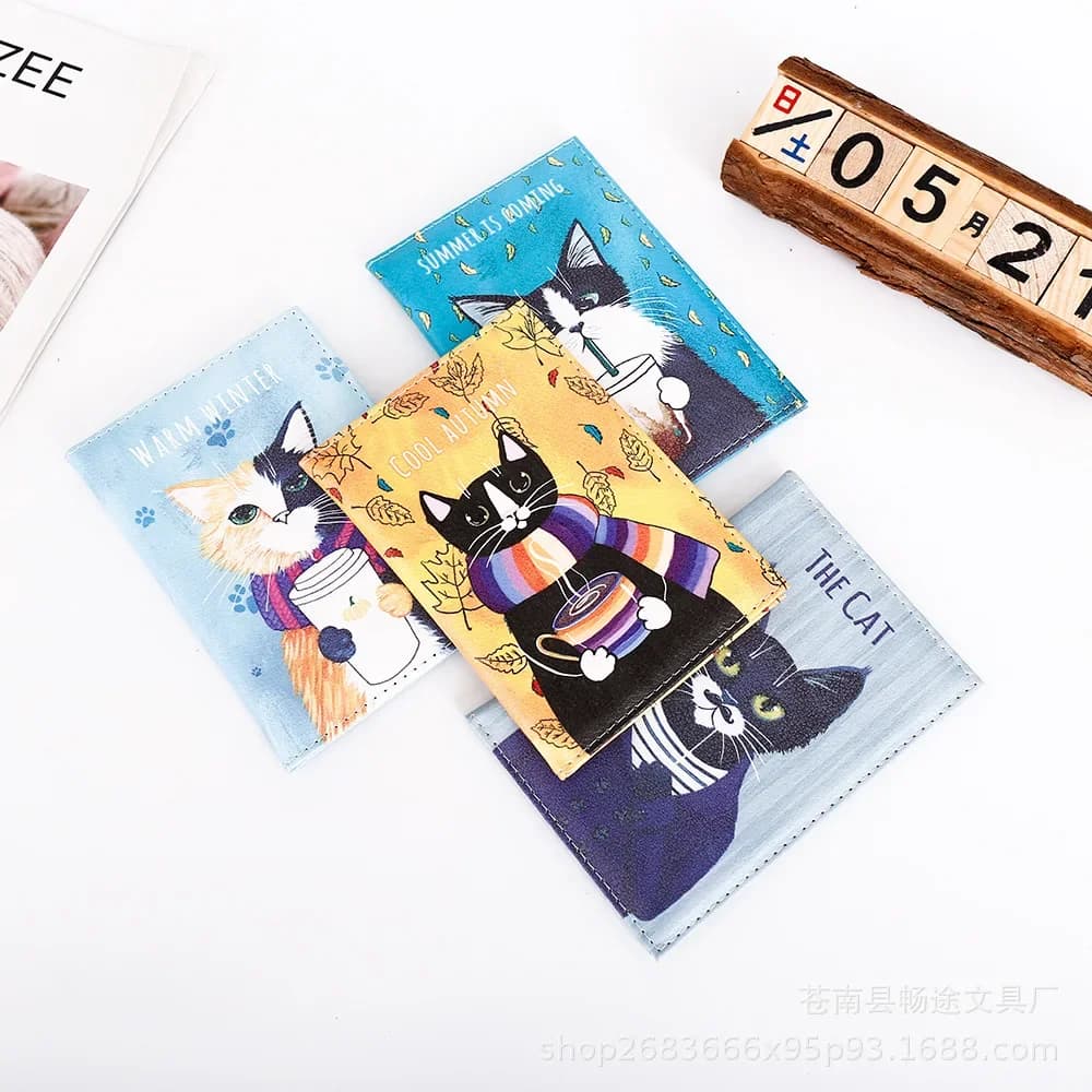 Custodia per passaporto in pelle PU Cartoon Animal Travel Passport Holder Protector Document Business Credit ID card portafoglio Organizer