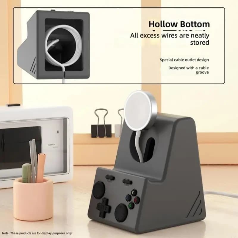 Stylish Watch Charging Dock with Retro PC Theme & Build In Cord Coordinator Not Slip Smartwatch Dock Fit Series 1~10 896C