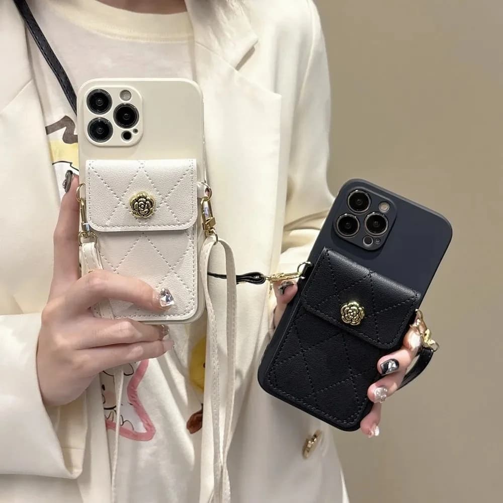For Samsung A52 A32 A51 A50 A22 A12 A21S A72 A71 A70 A20 A30 A31 Lanyard Pocket Zero Wallet Solid Color Mobile Phone Soft Shell
