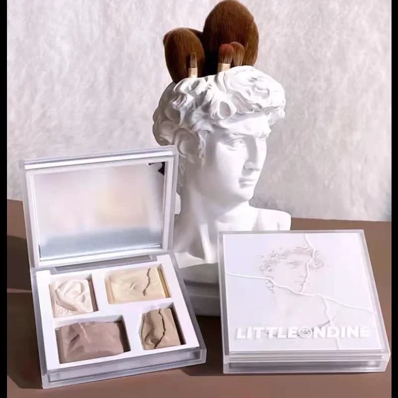 Little Ondine 4 colori David's Sculptor Evidenzia Contorno Bronzer Tavolozza All-In-One Ombretto per il naso Illumina Cosmetici per il trucco di bellezza