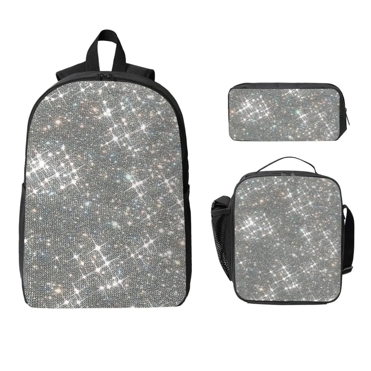 All That Glitters Backpack Student Boys Girls BookBag School Bag Laptop Shoulder Bags 3ps Insulated Lunch Bag Pencil Case