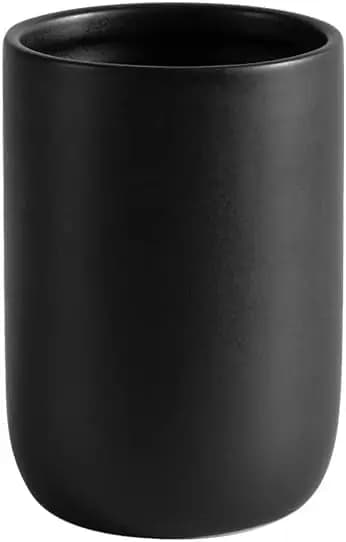 Portaspazzolino in Ceramica Nero Opaco, Organizzatore per Bagno dal Design Moderno