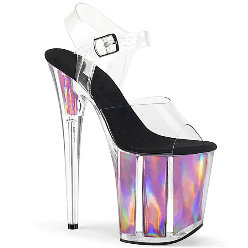 2025 Moda Sexy Pole Dancing Estate 20 cm PVC Sandali da donna Sandali con tacco alto sottili Slip-On Taglia 34-46