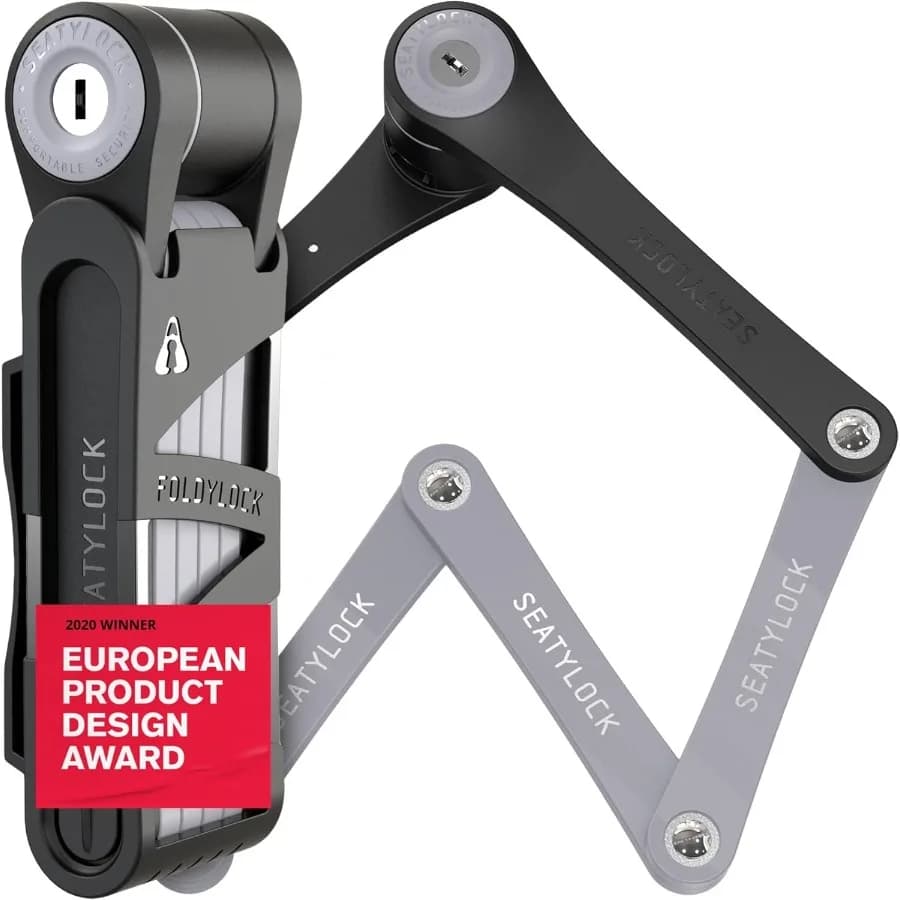 FoldyLock Lucchetto per bici pieghevole compatto Premio vincente Verniciato Leggero Lucchetto per bicicletta ad alta sicurezza Resistente antifurto Smart S