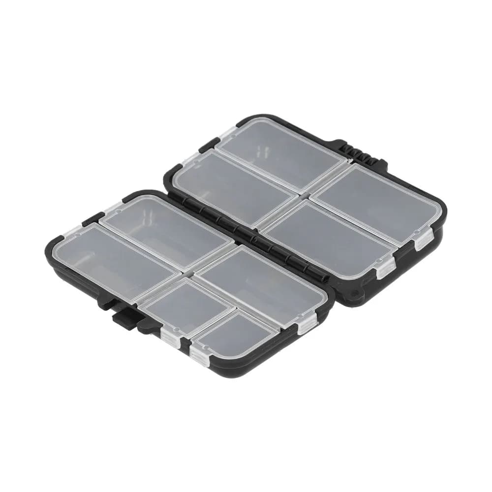 2 Pieces Portable Fishing Equipment Box with 9 Parts, Double Sided Fishing Mount Box, Mini ABS Box for baits and storage