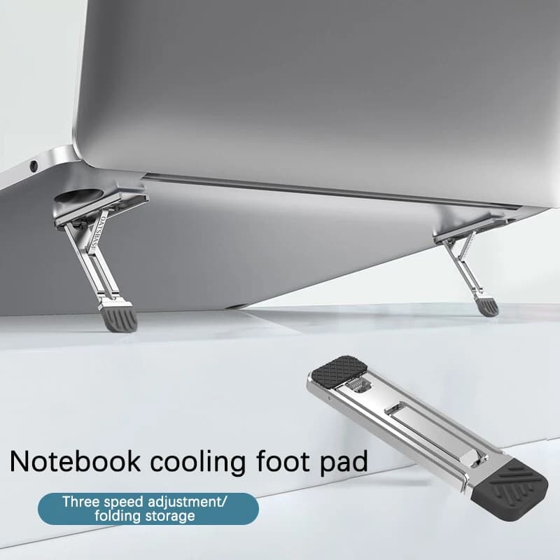 2PCS Piedi Riser Supporto per laptop antiscivolo in lega di zinco per MacBook Air Pro Pad IP Desktop Cavalletto Supporto per tastiera pieghevole per notebook