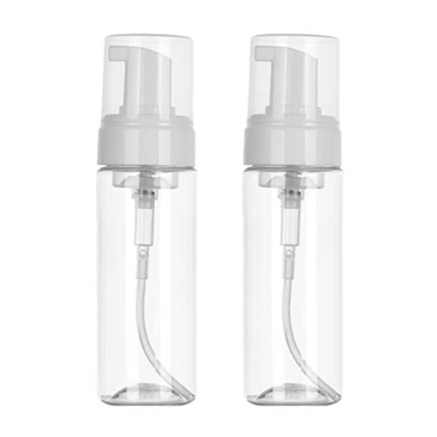 Foaming Dispenser 7oz Transparent Empty Spray Bottle 2Pcs Plastic Foam Pump Travel Soap Portable Foam Bottle 200ml