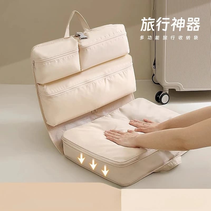 Nuova Borsa di Stoccaggio Compressa Sei-in-uno, Portatile da Viaggio per Organizzare Vestiti e Biancheria Intima, Pieghevole e Appendibile per Risparmiare Spazio