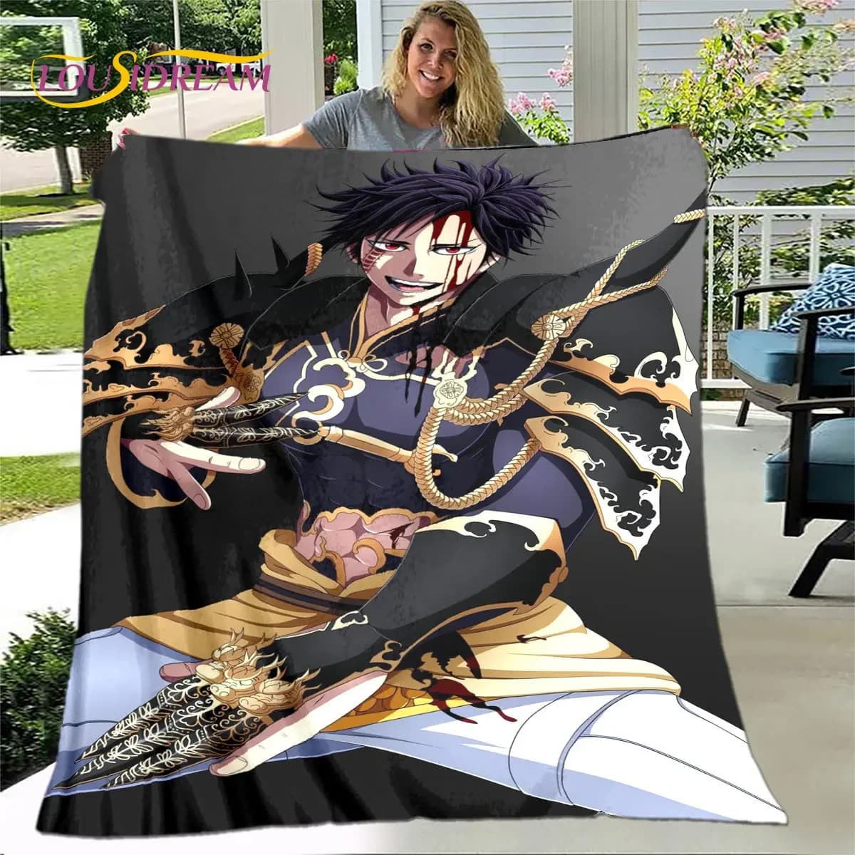 Record of Ragnarok Coperta morbida in peluche con cartoni animati anime, coperta in flanella per soggiorno, camera da letto, divano letto, copertura da picnic
