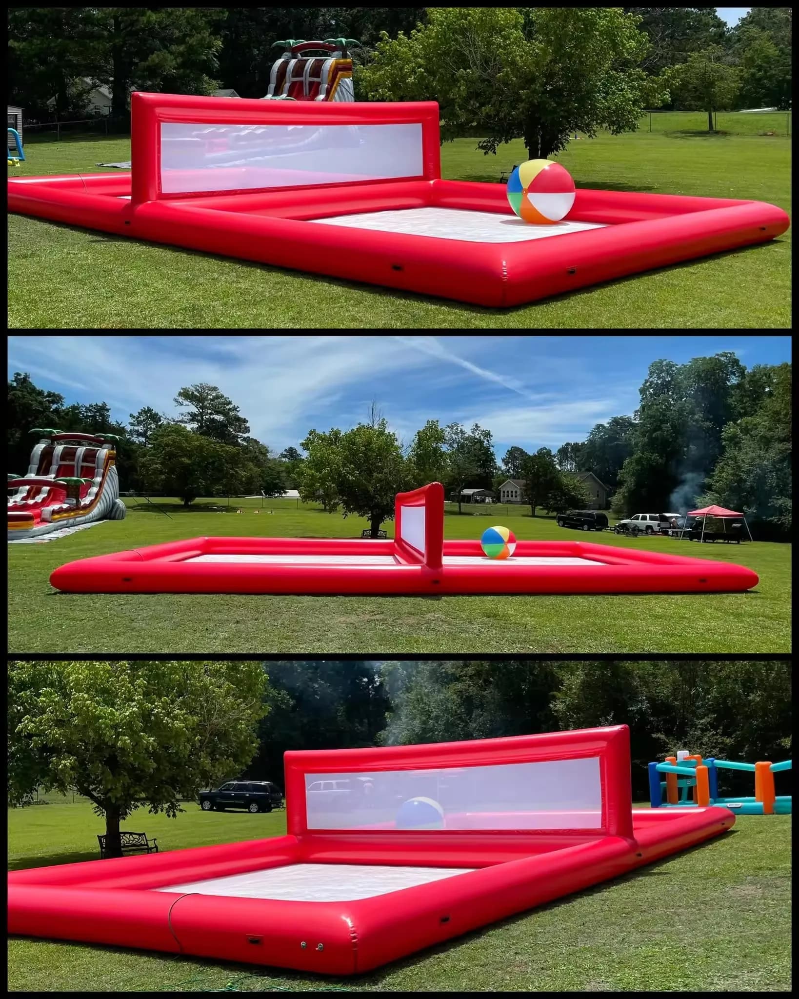 Campo da pallavolo gonfiabile dell'acqua con pompa d'aria Campo da pallavolo gonfiabile per piscina Campo da pallavolo gonfiabile per trampolino in vendita