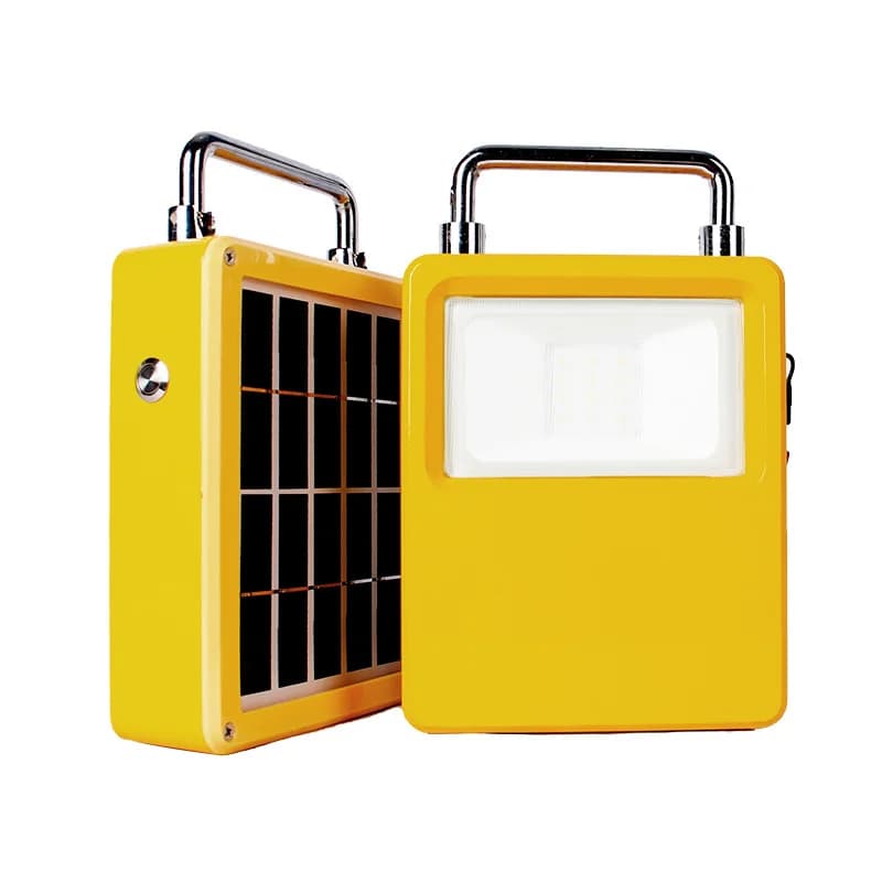 Faro LED Solare Multifunzione 20W IP65 in Alluminio Portatile con Power Bank Integrato e Uscita USB per Casa ed Esterni