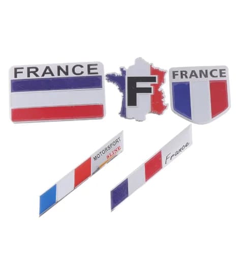 3D In Alluminio Francia Bandiera Emblema Distintivo Adesivo Per Auto Decalcomanie Auto-Styling Per Peugeot 307 206 207 Citroen Renault DS C2 C3