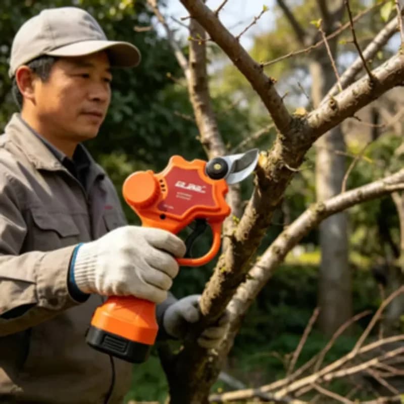 High Efficiency 15mm Electric Garden Tools Pruning Hand Shears Scissors Hand Branch Trimmer for Grape Fruit & Tree Branches