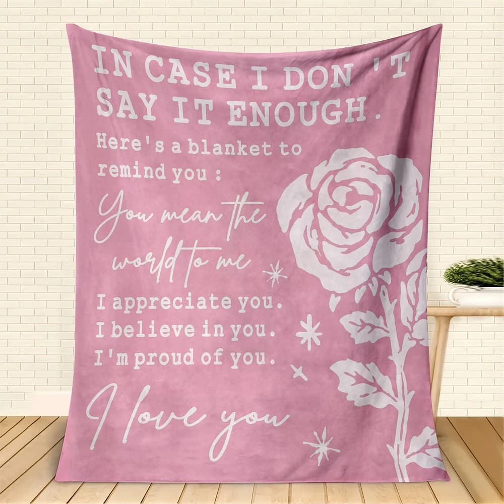 1 pezzo di coperta rosa amore per membro della famiglia, amici, anniversario, regali di compleanno per regali di festival, coperte morbide e calde per tutte le stagioni