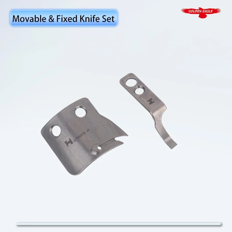 10-006A-235B + 10-001A-2700 Set di coltelli mobili e fissi per macchine da cucire Sunstar KM-250 Lama per tagliafilo rotante Mes