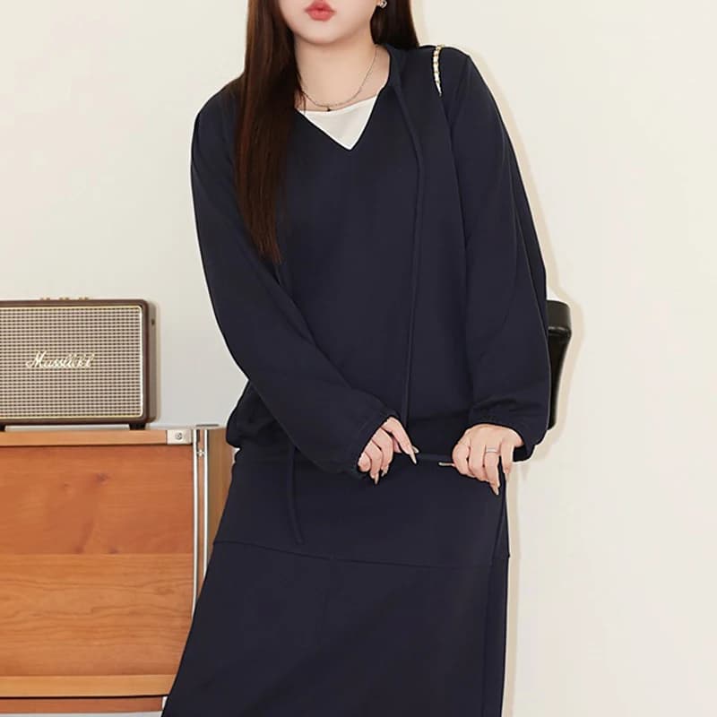 Felpe con cappuccio taglie forti 2025 Moda autunnale stile preppy Felpa da donna premium a maniche lunghe con giunture allentate casual