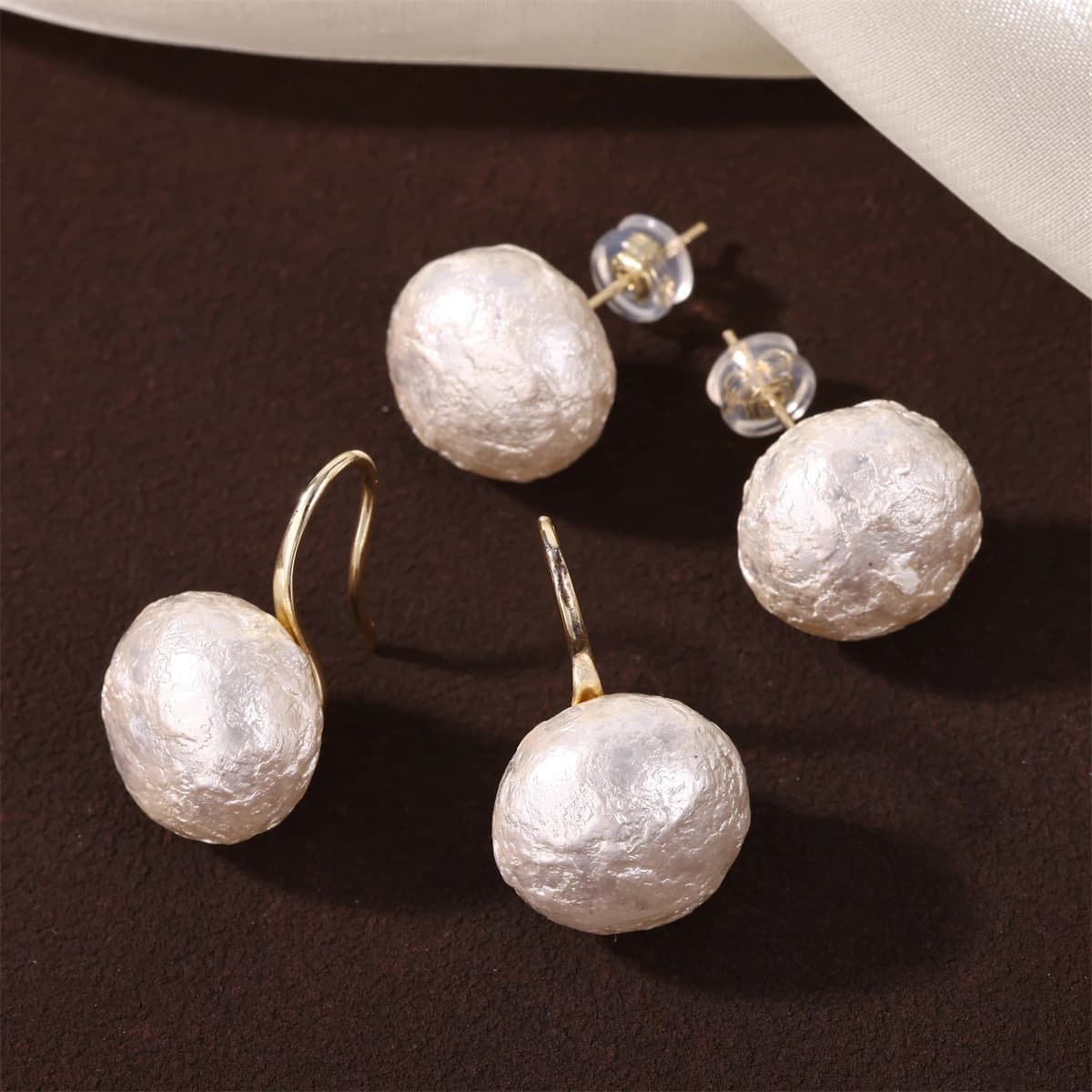 Niche Imitation Cotton Pearl dangle Drop Earrings Elegant Temperament Studs for Women Party Fashion Jewelry Gifts
