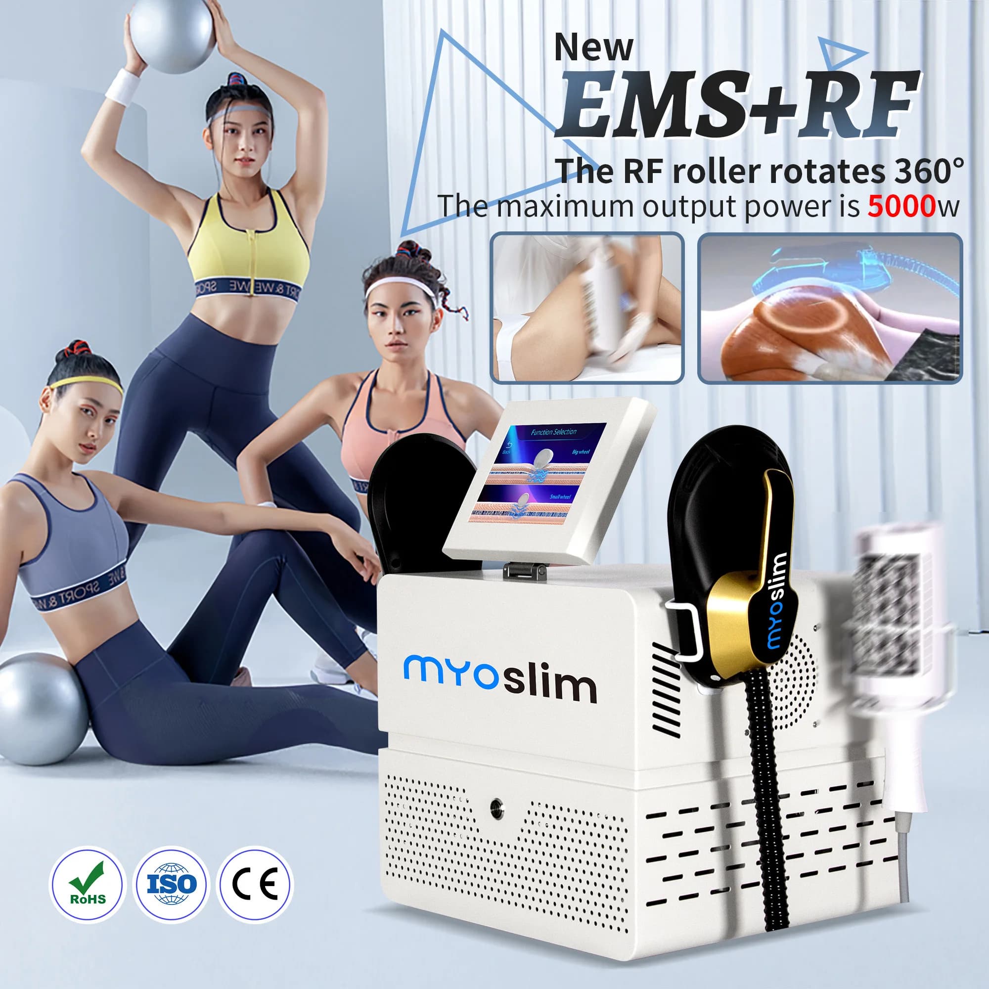 EMS Body Sculpt Machine Neo Rf Vacuum Inner Ball Roller Machine 360 Degree Rolling Cellulite Weights Loss Body Slimming