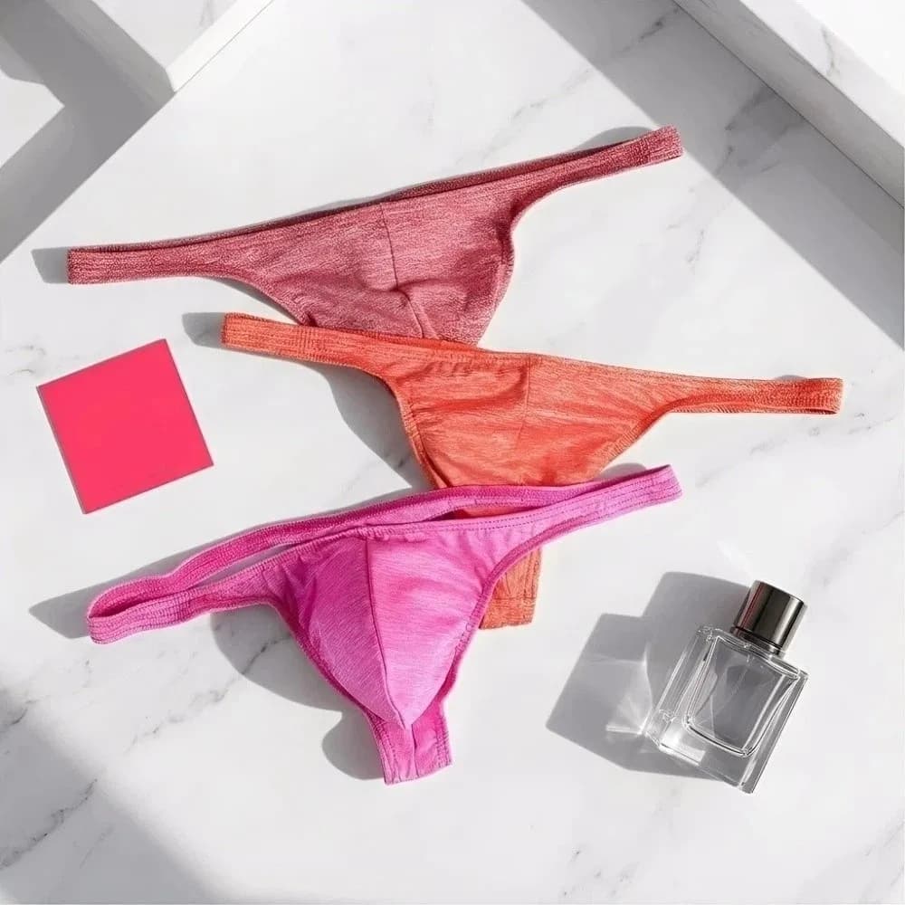 Slip Uomo Morbidi a Vita Bassa, Perizoma, Lingerie, Mutande, Slip Monocolore da Uomo