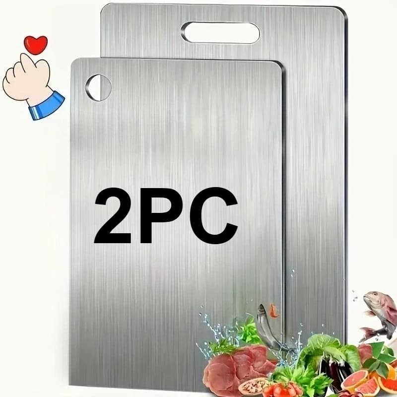 2-piece stainless steel cutter set: anti-slip for meat and vegetables | Without BPA and anti-rust