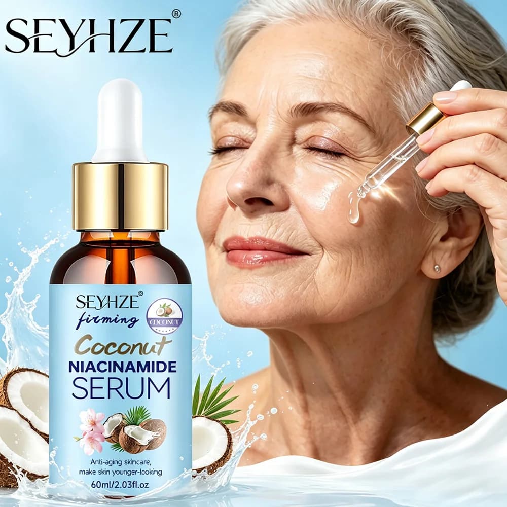 SEYHZE Coconut Hydrating Essence Liquid Niacinamide Collagen Ceramide Aloe Vera Moisturizing & Firming for Dry/Sensitive Skin 24