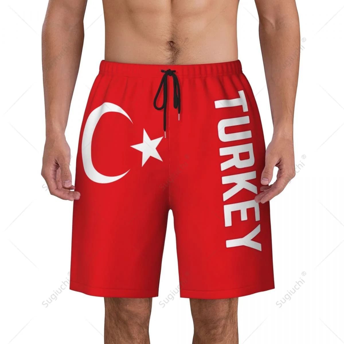Men's Turkey Turkiye Flag Turks Beach Pants Board Shorts Surfing Boys Soccer Cycling Swimwear Running Polyester