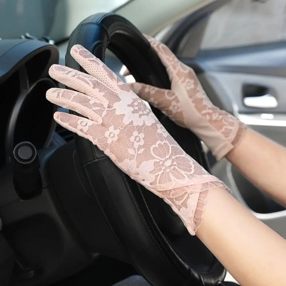 Eleganti Guanti Sottili Protettivi Solari Traspiranti per la Guida, Antiscivolo e Compatibili con Touch Screen, Ideali per Ciclismo