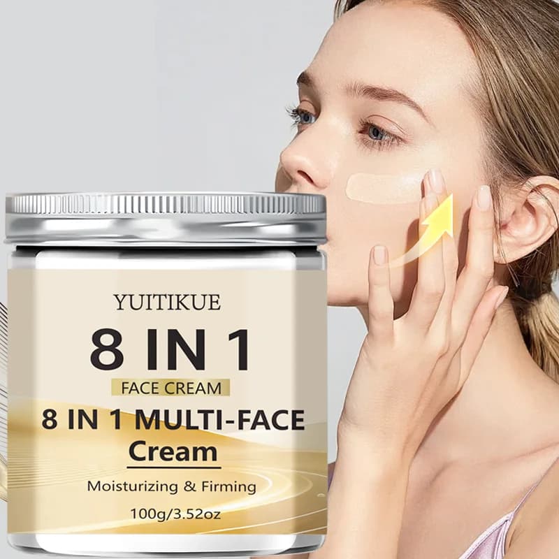 YUITIKUE Crema Viso 8-in-1 - Nutre e Idrata Profondamente la Pelle, Favorisce un Aspetto Radioso e Sano, 100g