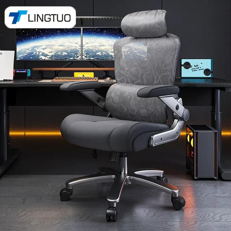 Sedia da ufficio ergonomica moderna di grandi dimensioni, ad alta capacità di carico, adatta anche per il gaming.