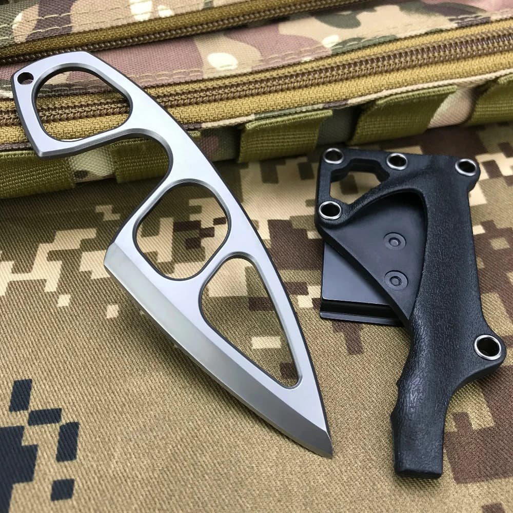 Coltello Tascabile Multiuso da Esterno in Acciaio, Lama Fissa Portatile per Escursionismo, Picnic, Escursioni con Zaino