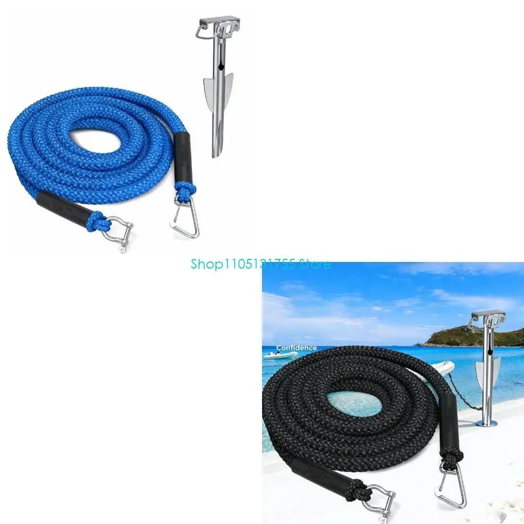 K0EF Daily Docking Line with Floating Design, Stretch Mooring Rope and Marine Metal Hardware for Routine Dock Use Tasks